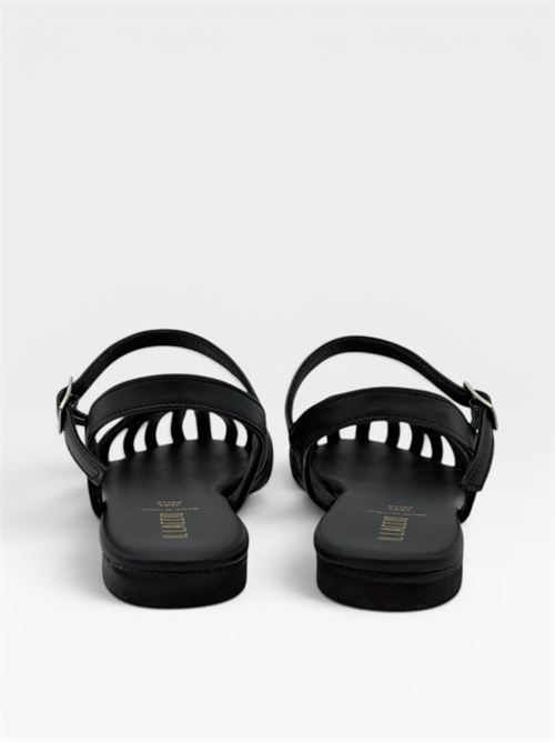 Sandali neri intrecciati con cinturino da donna IL LACCIO | G500PELLENERO